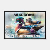 Drake en Hen Wood Duck Deurmat (Voorkant)