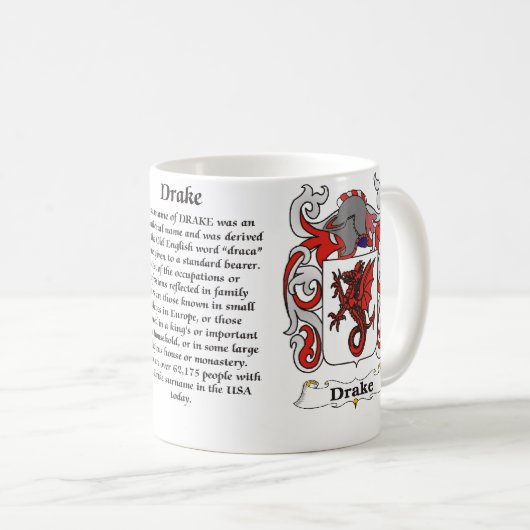 Drake Family Coat of Arms mok (Voorkant rechts)