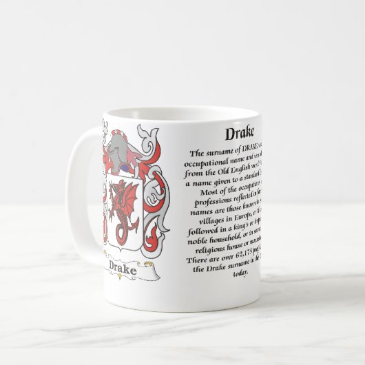 Drake Family Coat of Arms mok (Voorkant links)