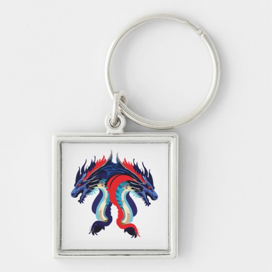 Drake Fantasy Kunst Draak Sleutelhanger (Voorkant)