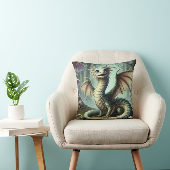 Drake Jabberwocky Schattig Fantasie Wezen Kunst Kussen (Stoel)