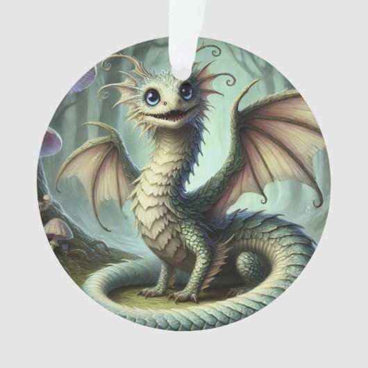 Drake Jabberwocky Schattig Fantasie Wezen Kunst Ornament (voorkant)