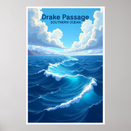 Drake Passage Zuidelijke Oceaan Reisposter Poster