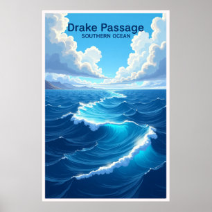 Drake Passage Zuidelijke Oceaan Reisposter Poster