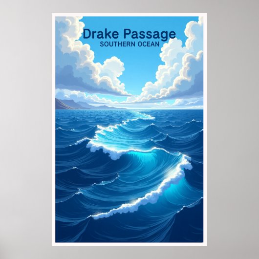 Drake Passage Zuidelijke Oceaan Reisposter Poster (Voorkant)