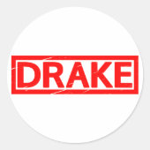 Drake Stamp Ronde Sticker (Voorkant)