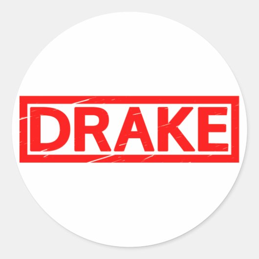 Drake Stamp Ronde Sticker (Voorkant)