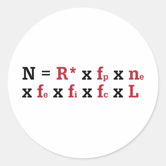 Drake-vergelijking Ronde Sticker (Voorkant)