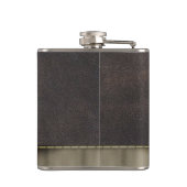 Drake Viking Schild Leer Look Koper Heupfles (Achterkant)