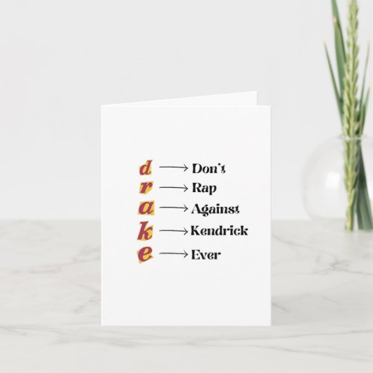 Drake vs Kendrick Sticker Kaart (Voorkant)