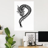 Drake zwart-wit ontwerp poster (Thuiskantoor)