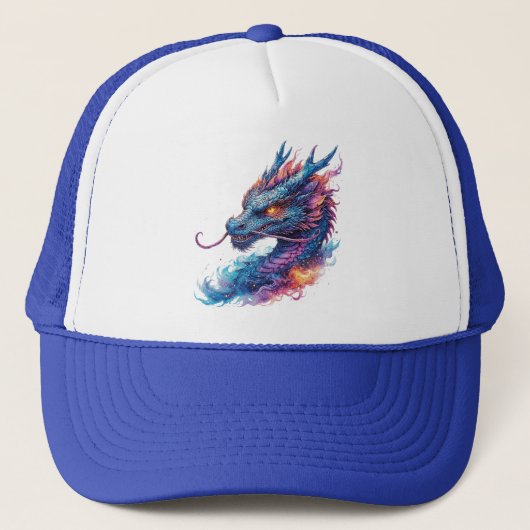 Drakekop Met Felle Ogen Trucker Pet (Voorkant)