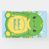 Draken Baby Shower Blauw Spandoek (Horizontaal)