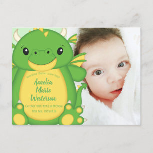 Draken Baby Shower Groen Briefkaart