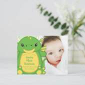 Draken Baby Shower Groen Briefkaart (Staand voorkant)