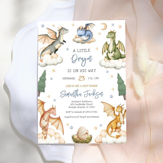 Draken Baby Shower Uitnodiging