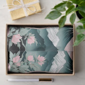 Draken Bloemen Berg Roze Sage Blauwgroen Tissuepapier (Geschenk)