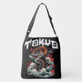 Draken Dans Japans Retro Zeegezicht Crossbody Tas (Achterkant)