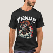 Draken Dans Japans Retro Zeegezicht T-shirt (Voorkant)
