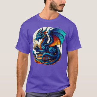 Draken die een boekenworm lezen Boekenliefhebber T-shirt