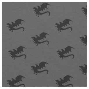 Draken DND Silhouetten Grijs Stof