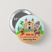Draken Doder Ridder Jongen Verjaardagsfeestje Ronde Button 5,7 Cm (Voorkant /achterkant)