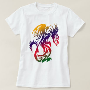 Draken Draak Kleurrijke Tattoo Stijl Kunstwerk T-shirt