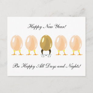 draken en kippen op een ansichtkaart feestdagenkaart