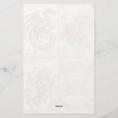 Draken en middeleeuwse invloeden in het ontwerp briefpapier (Achterkant)