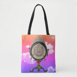 Draken en oude trom in de wolken tote bag