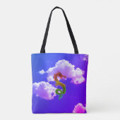 Draken en oude trom in de wolken tote bag (Achterkant)