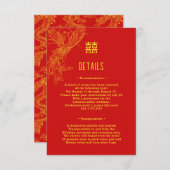 Draken en Phoenix bruiloft | Phoenix Guest Details Kaart (Voorkant / Achterkant)