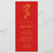 Draken en Phoenix | Massief rood thememenu Menu (Voorkant)