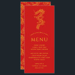Draken en Phoenix | Massief rood thememenu Menu<br><div class="desc">Een levendig en uniek voedselmenu in Dragon- en Phoenix-stijl,  afgestemd op uw evenement met een vergelijkbaar thema. Het werkt voor verschillende evenementen,  of het nu een repetitiediner,  een receptiediner of een verlovingsfeest is. Onder de draak in het midden bevinden zich plekken voor uw evenemenu-informatie.</div>