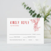 Draken en Phoenix | Trouwen RSVP + Maaltijdkeuze (Staand voorkant)