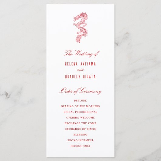 Draken en Phoenix | Trouwprogramma Programmakaart (Voorkant)