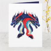Draken Fantasy Kunst Draken Groet Kaart (Gele Bloem)