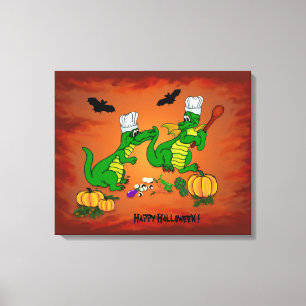 Draken - Gelukkig Halloween ! Vandaag zal ik koken Canvas Afdruk