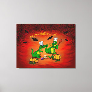 Draken - Gelukkig Halloween ! Vandaag zal ik koken Canvas Afdruk