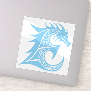 Draken gestileerde letter E, drakenalfabet, monogr Sticker
