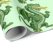 Draken Green Cadeaupapier (Rol Hoek)