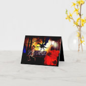 Draken-Heksen-Creeps en ghouls Halloween Kaart (Gele Bloem)