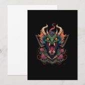 draken-hoofd-ontwerp-illustratie kaart (Voorkant / Achterkant)