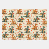 Draken houden harten Valentijnsdag Inpakpapier Vel (Voorkant 3)