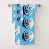 Draken houden van hart blauw bad handdoek (Insitu)