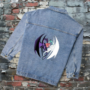 Draken houden van hart blauw denim jacket