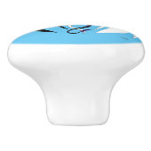 Draken houden van hart blauw keramische knop (Zijkant)