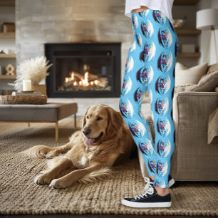 Draken houden van hart blauw leggings