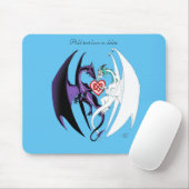 Draken houden van hart blauw muismat (Met muis)