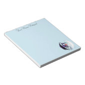 Draken houden van hart blauw notitieblok (Schuin)